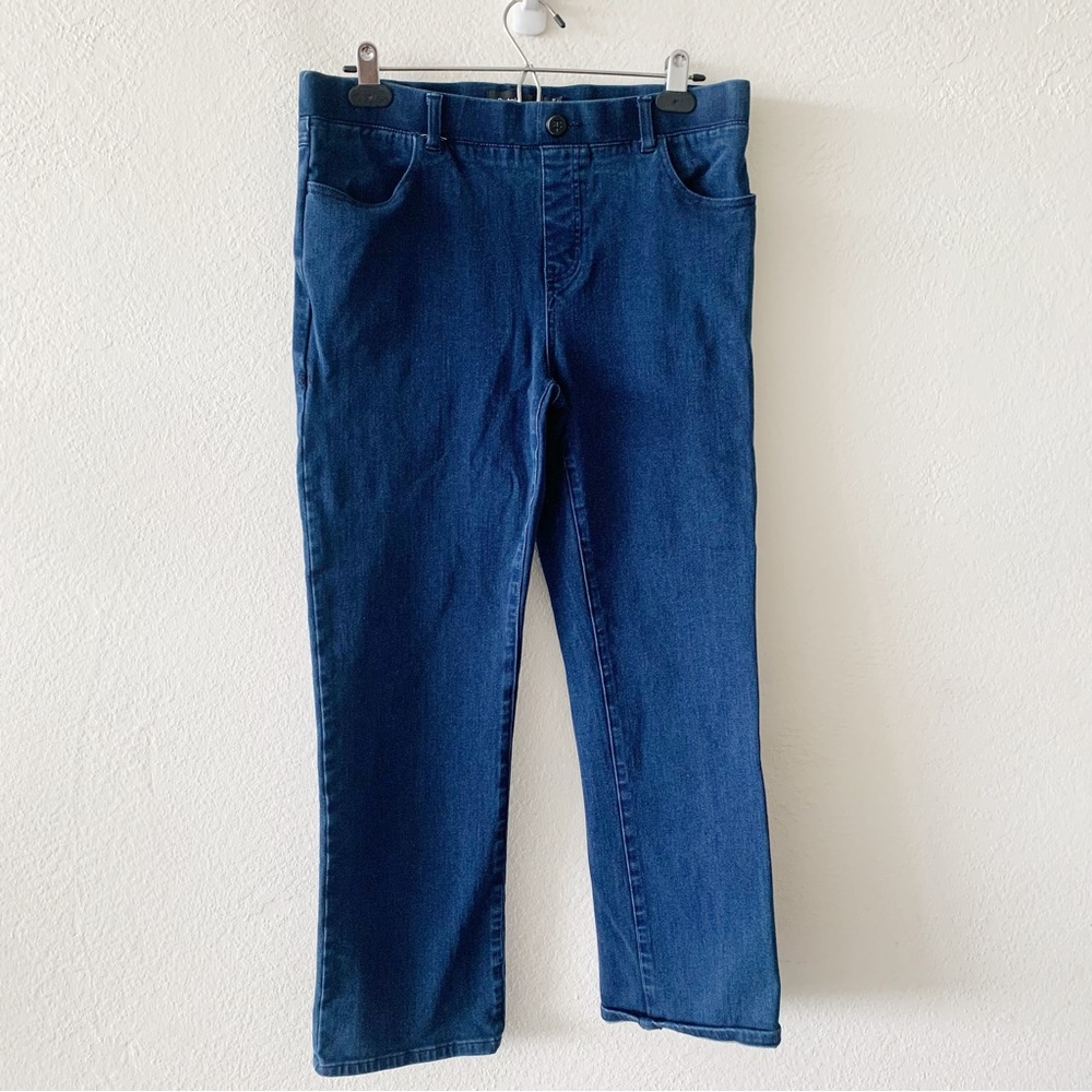 Betabrand Dark Wash Stretch Petite Short Women's Denim Jeggings Jeans Large LP